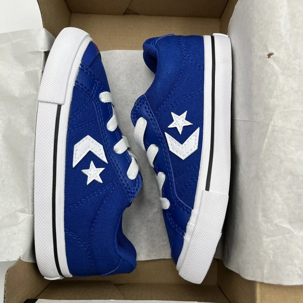 Converse Toddler Boys Slip-on Sneaker Sz 9 Royal Blue-White Canvas Casual Shoes